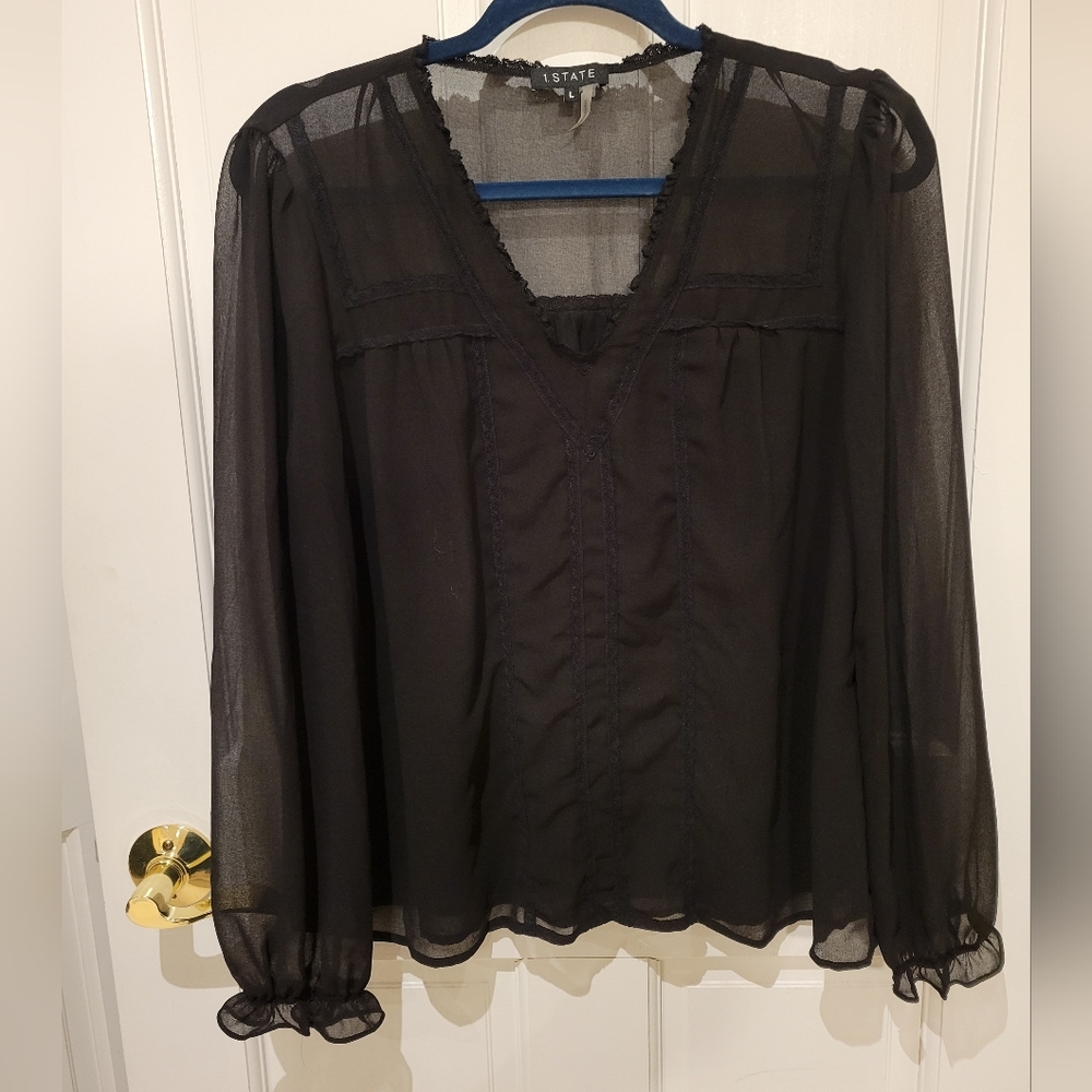 Beautiful Chiffon Blouse sz Lg
